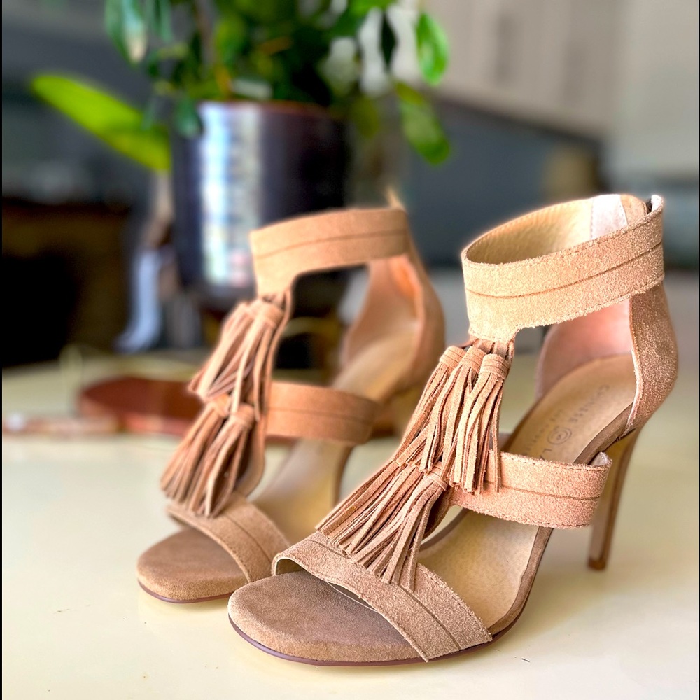 Chinese Laundry Suede Tassel Heels